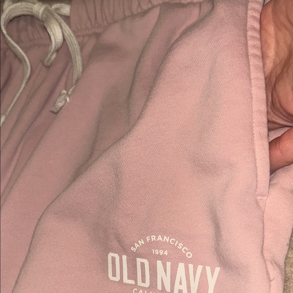 COMFY High Waisted Old Navy Blush Pink Logo Joggers sweat pants - Picture 7 of 8